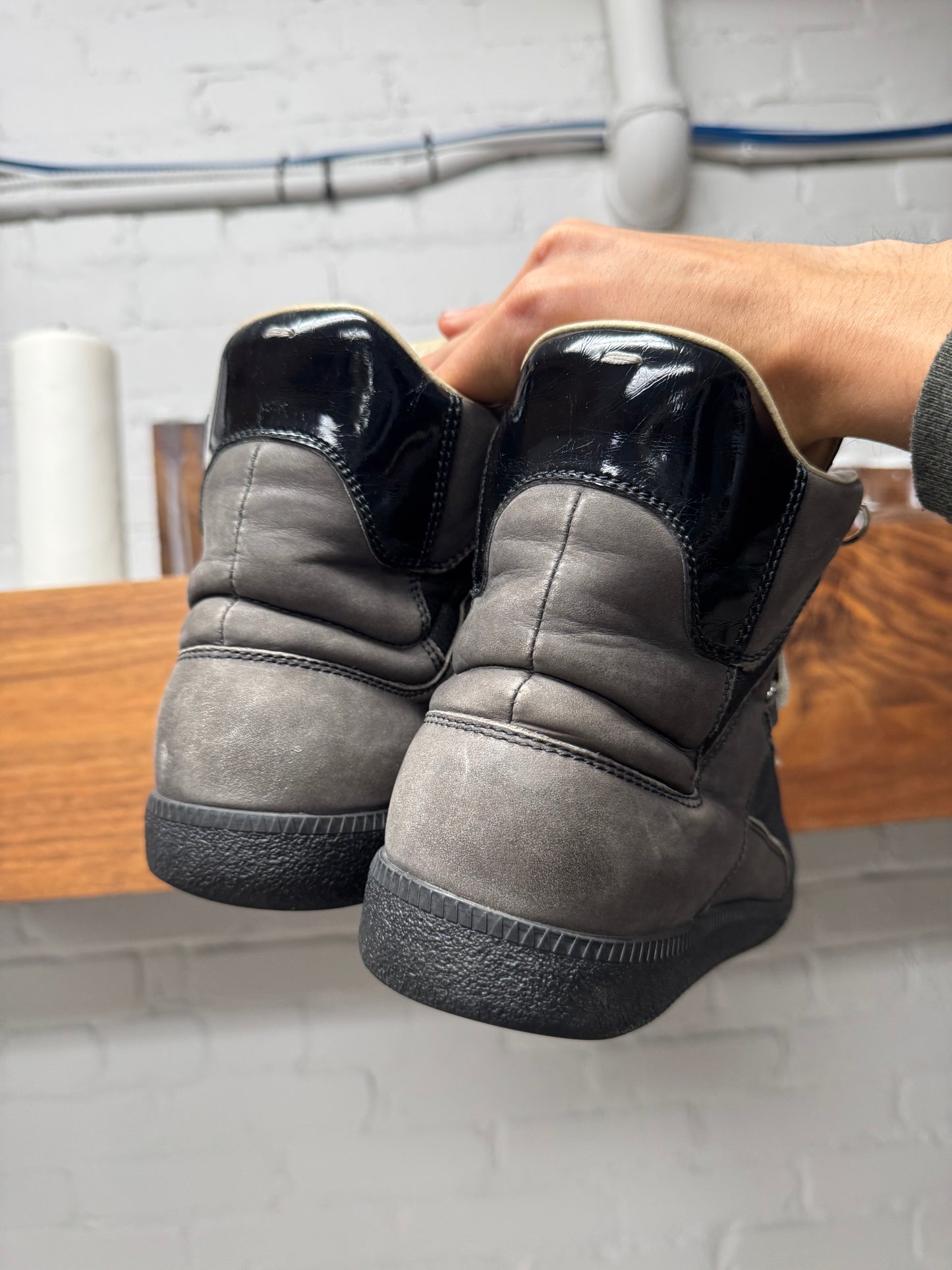 Maison Margiela ‘Sherman’ Leather/Canvas High Top Sneakers