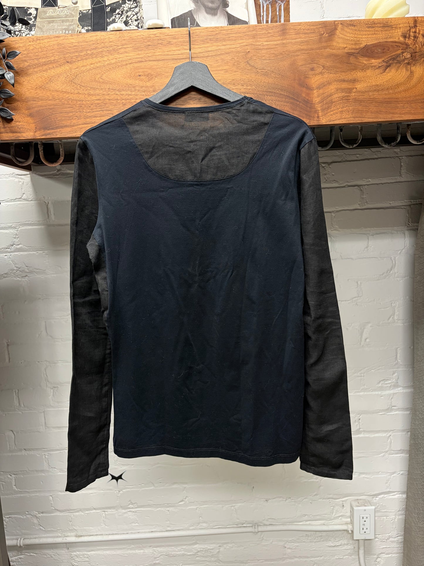 2009 Balenciaga by Nicholas Ghesquiere ‘Smoke’ Graphic Black Long Sleeve Shirt