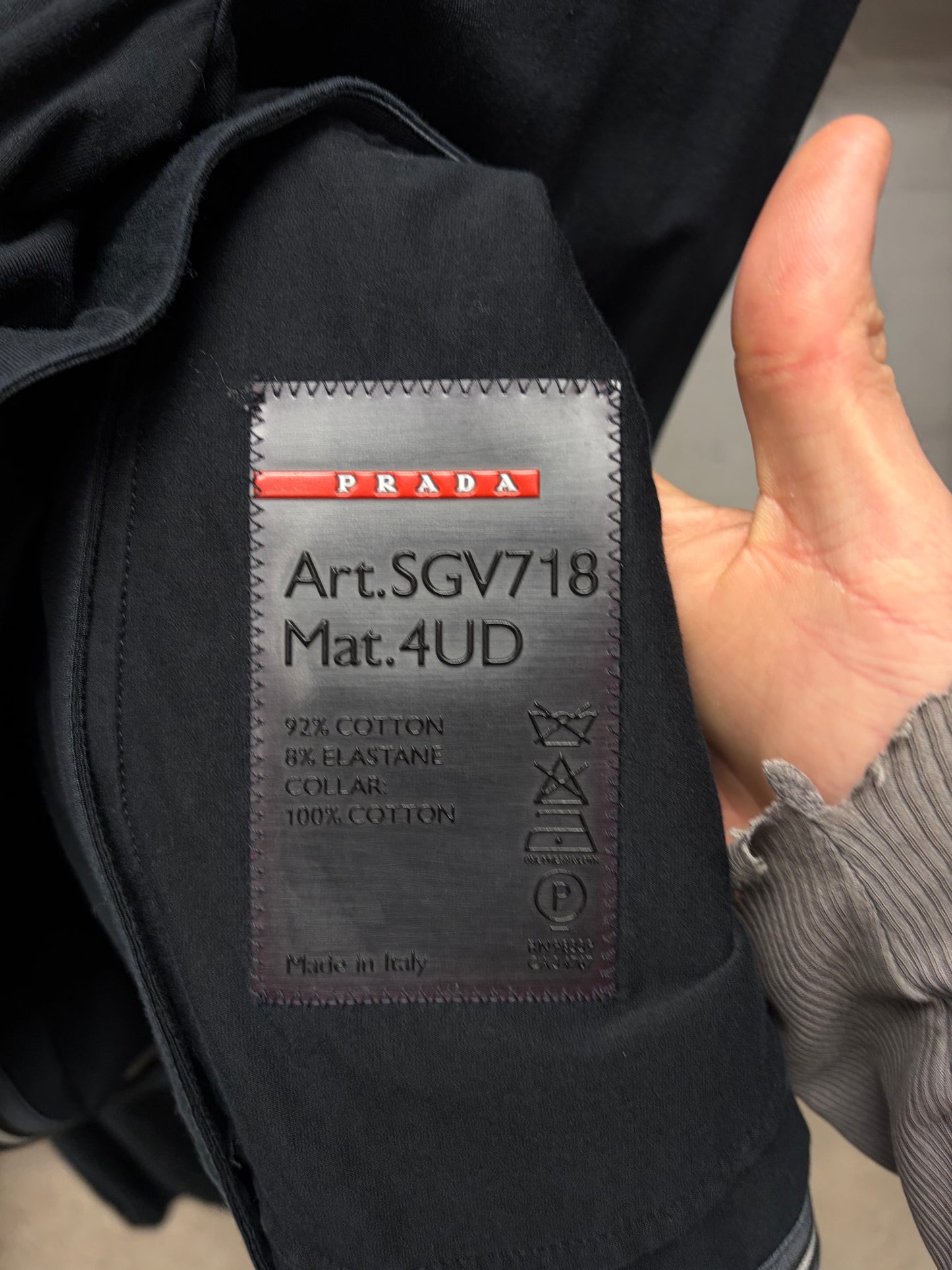 Prada Sport Black Cotton Zip-Up Bomber Jacket