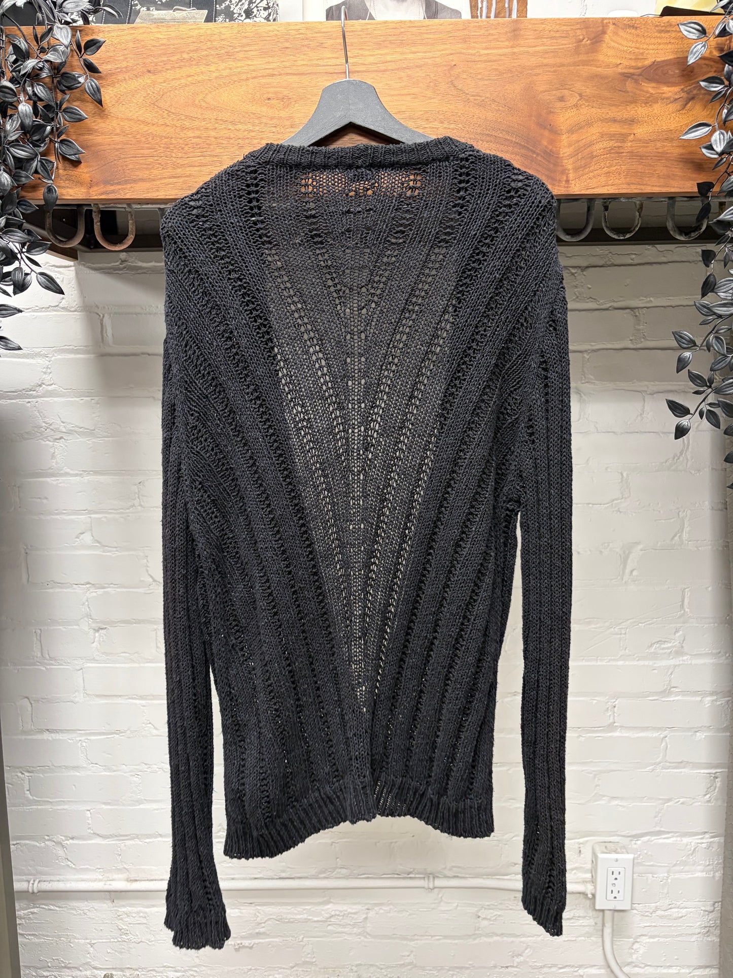 2022 Saint Laurent Double Breasted ‘Loose Gauge’ Tuxedo Knit Cardigan