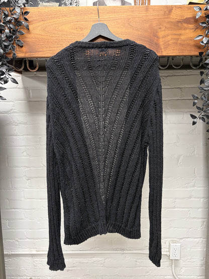 2022 Saint Laurent Double Breasted ‘Loose Gauge’ Tuxedo Knit Cardigan