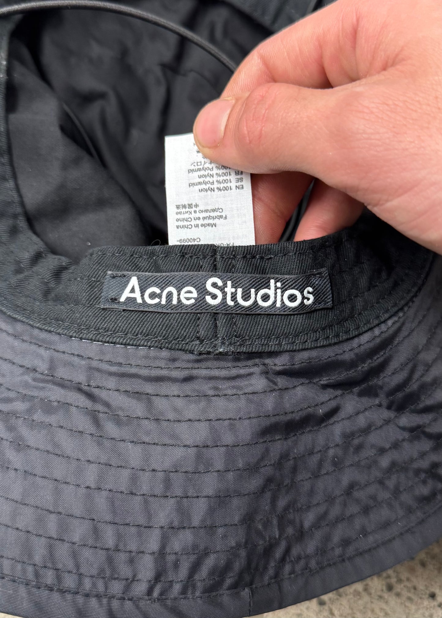 Acne Studios ‘Buko’ Black Nylon Bucket Hat