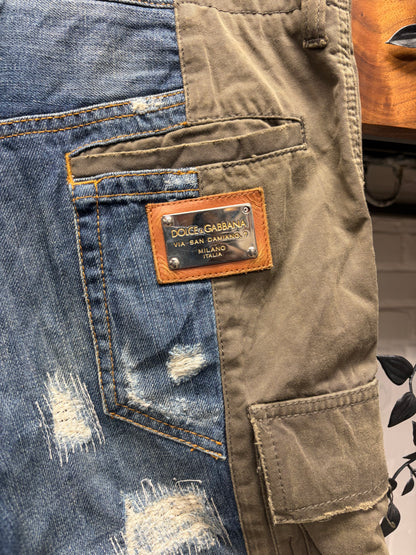 2000s Dolce & Gabbana Mainline Hybrid Denim/Cargo Pants