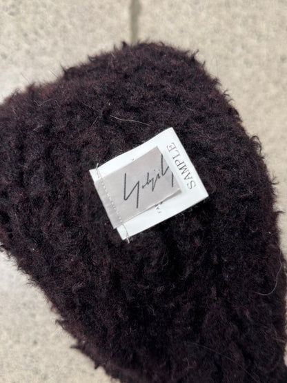 SAMPLE Yohji Yamamoto ‘Beetroot’ Purple Pompom Beanie