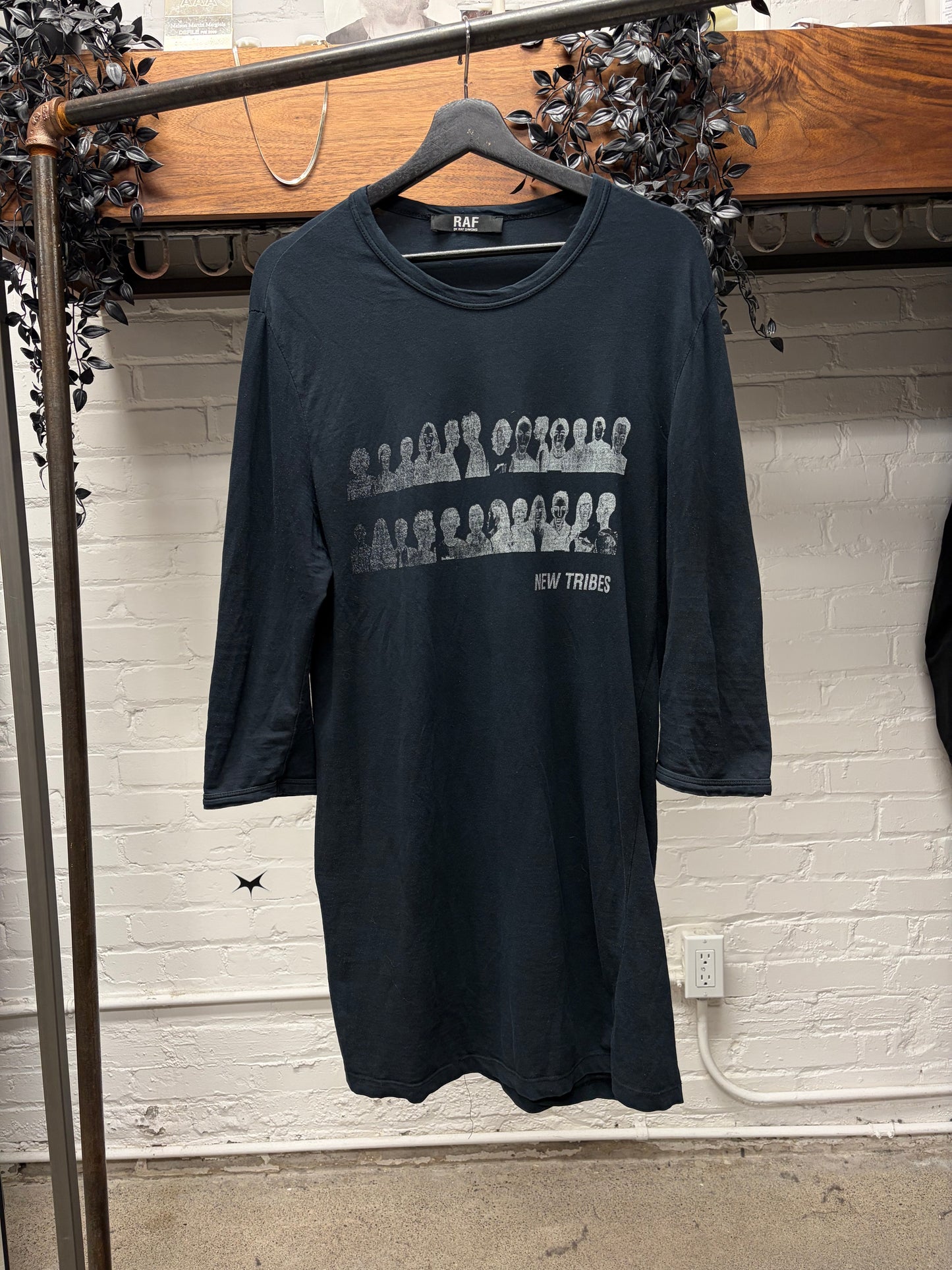 AW2010 Raf Simons ‘New Tribes’ 3/4 Length Black Long Sleeve Shirt