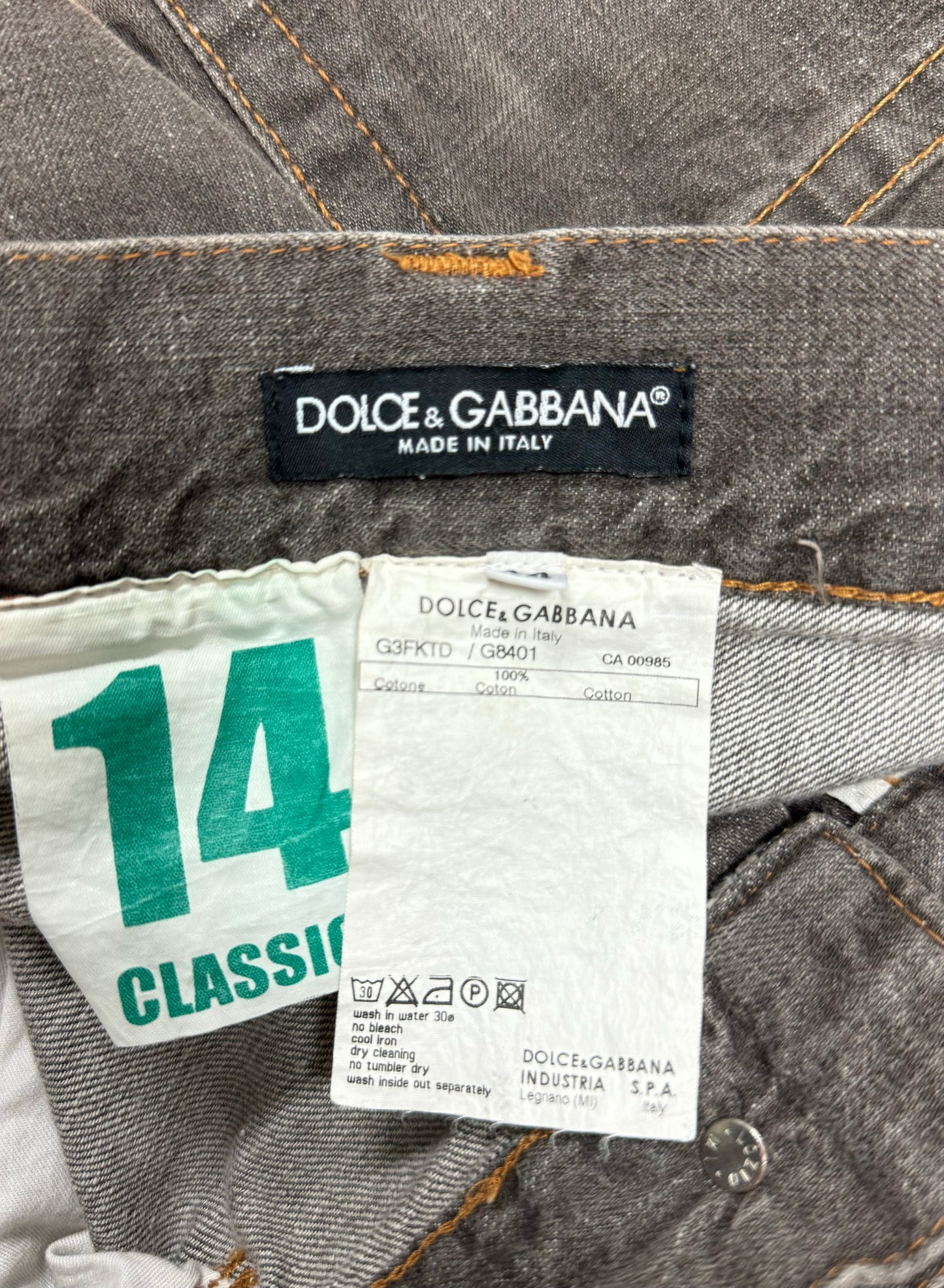 2000s Dolce & Gabbana Wide Cut Grey Denim