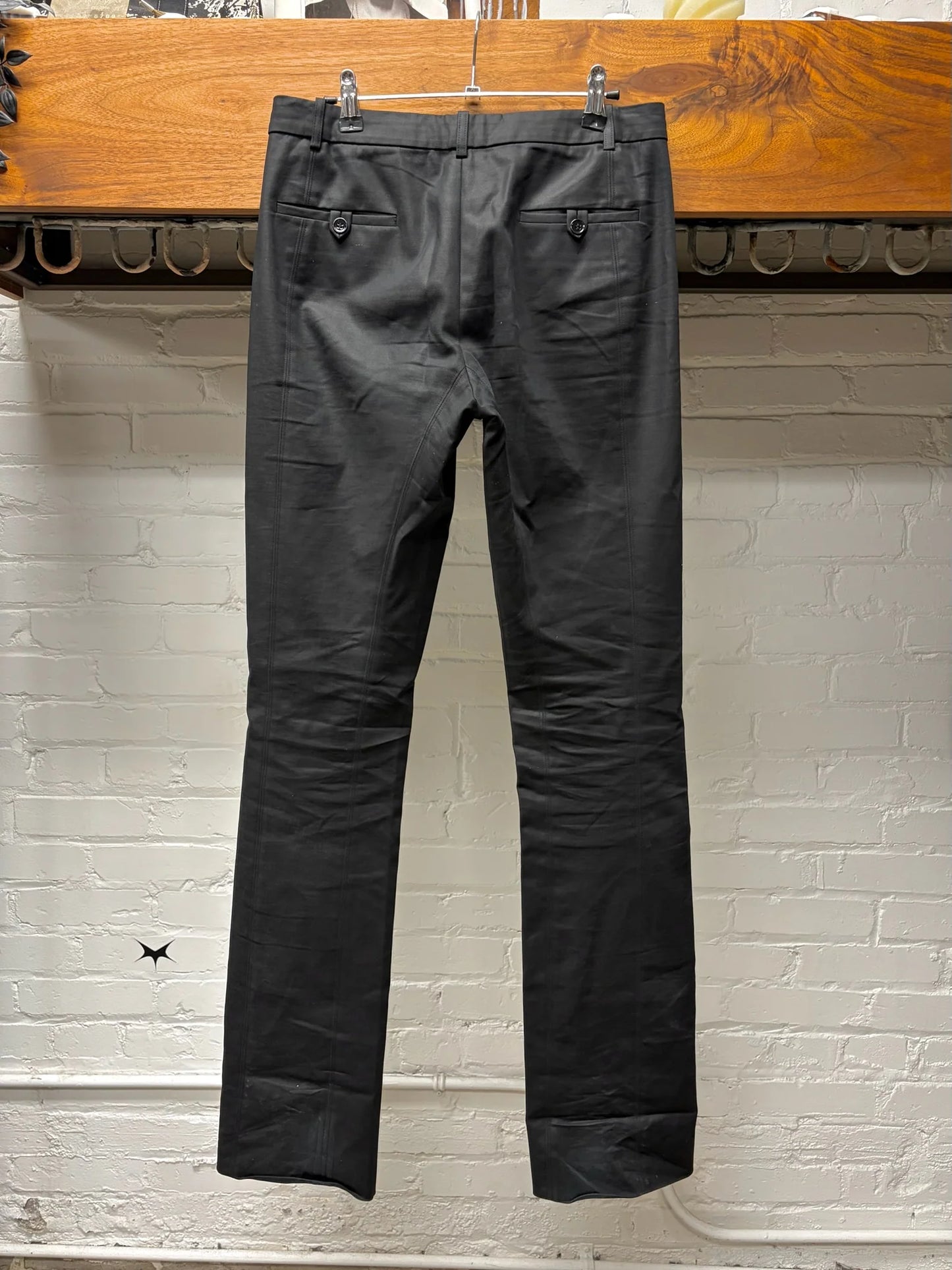 2000s Balenciaga Darted Black Slim Cut Trousers