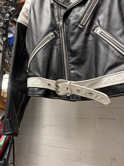 SS2019 Celine by Hedi Slimane Runway Look 13 Padded Calfskin Leather Biker Jacket