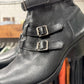 Celine ‘Berlin’ Strap Closure Cuban Heel Calfskin Leather Boots