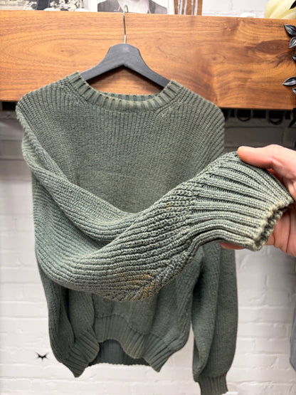 Vintage 90s Yohji Yamamoto ‘Y’s For Men’ Ribbed Green Wool Knit Sweater