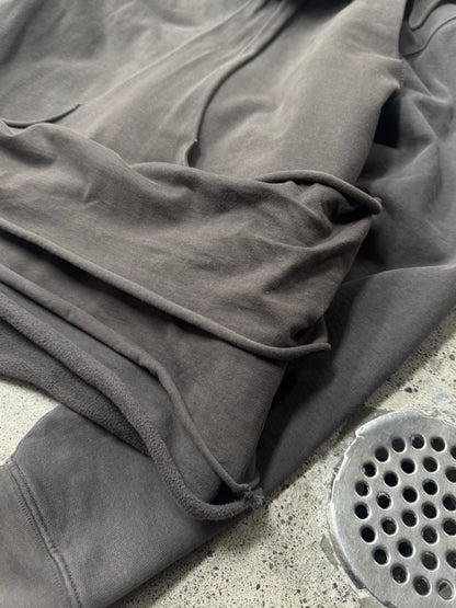 Rick Owens ‘Slab’ Layered Leather ‘Dust’ Hoodie