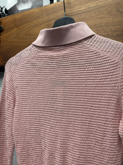 Vintage Dirk Bikkembergs Diamond Patterned Knit ‘Dusty Pink’ Polo