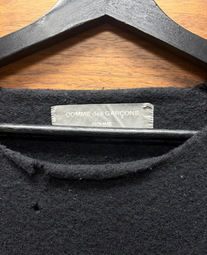 AW1999 Comme Des Garçons Homme ‘Red Hem’ Black Wool Knit Sweater