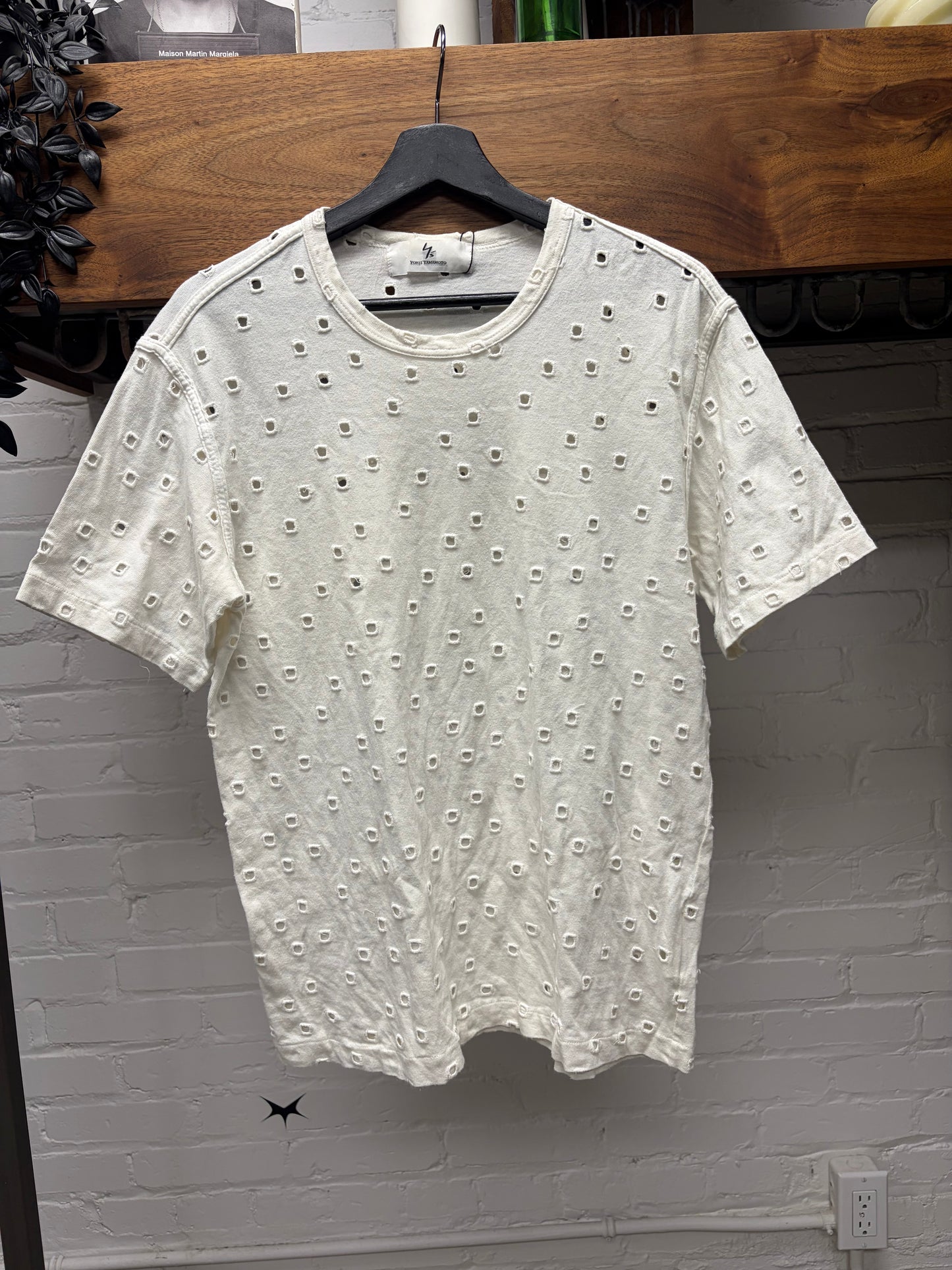 Yohji Yamamoto ‘Y’s’ White Polka Dot Short Sleeve T-Shirt