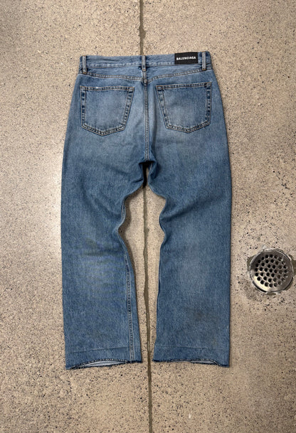Balenciaga Washed Blue Bootcut Denim