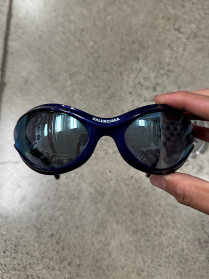 Balenciaga ‘Dynamo’ Blue Tint Oval Shape Sunglasses