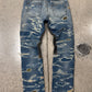 Givenchy Boro Repaired Distressed Moleskin Patched Blue Denim