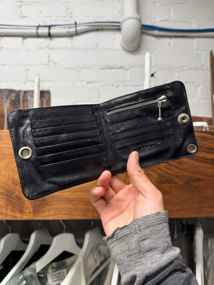 Chrome Hearts ‘1Snap’ Black Calfskin Leather ‘Cross Ball’ Bifold Wallet