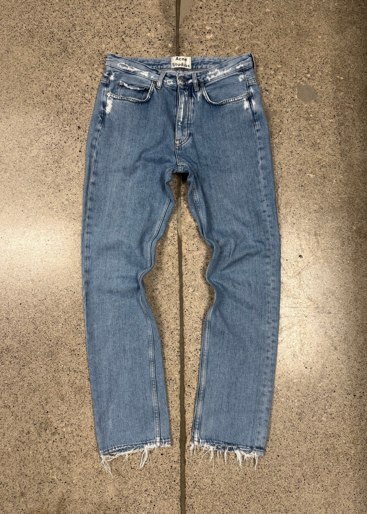 Acne Studios Frayed Blue Slim/Skinny Jeans