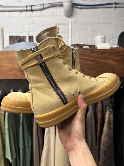 Rick Owens Mustard/Gum Sole ‘Ramones’ Low Top Sneakers