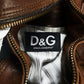 2000’s Dolce & Gabbana Calfskin Leather Multi-Pocket Collared Leather Jacket.