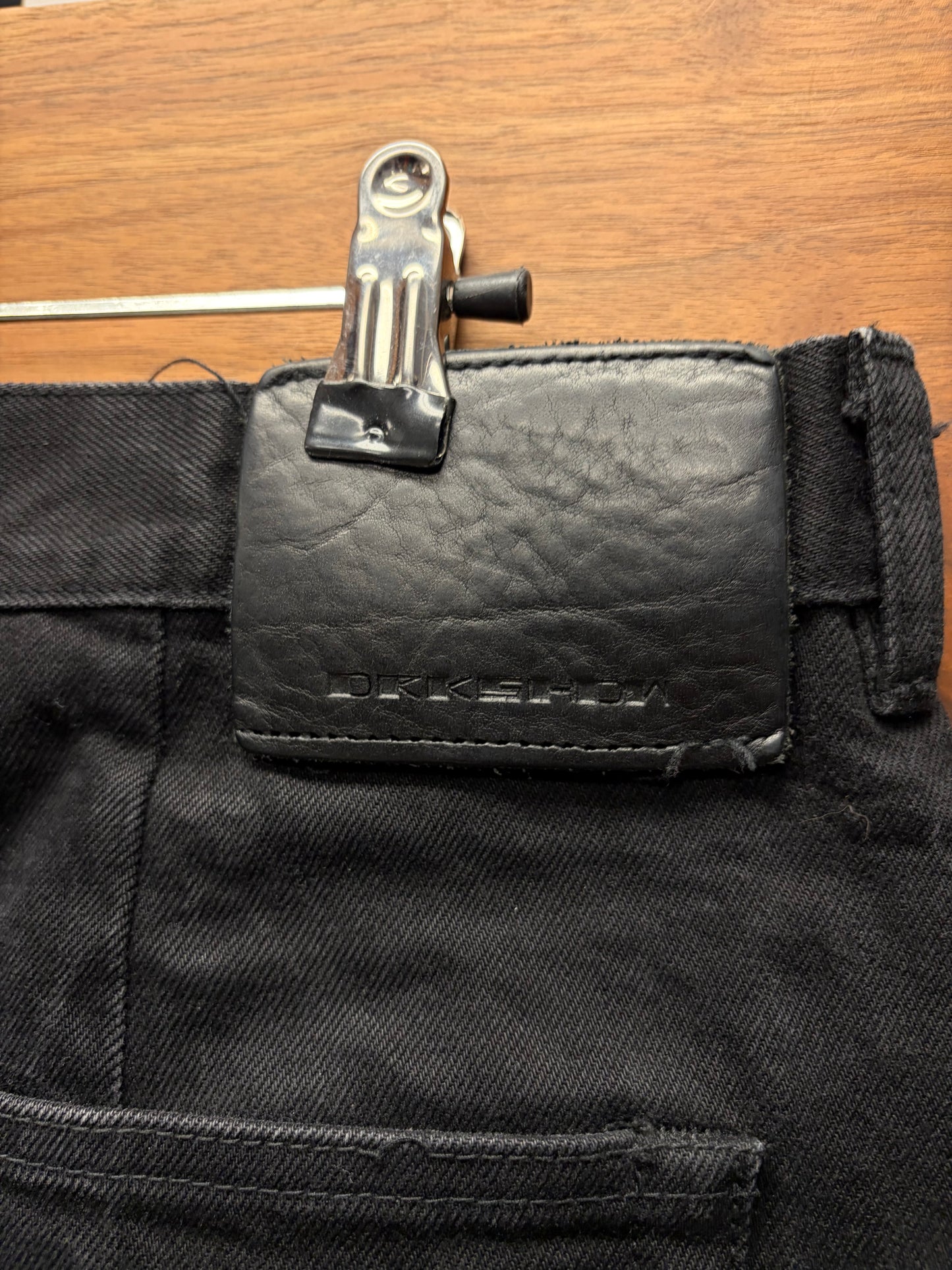 Rick Owens Japanese 16oz ‘Geth Cut’ Black Wide Leg Denim