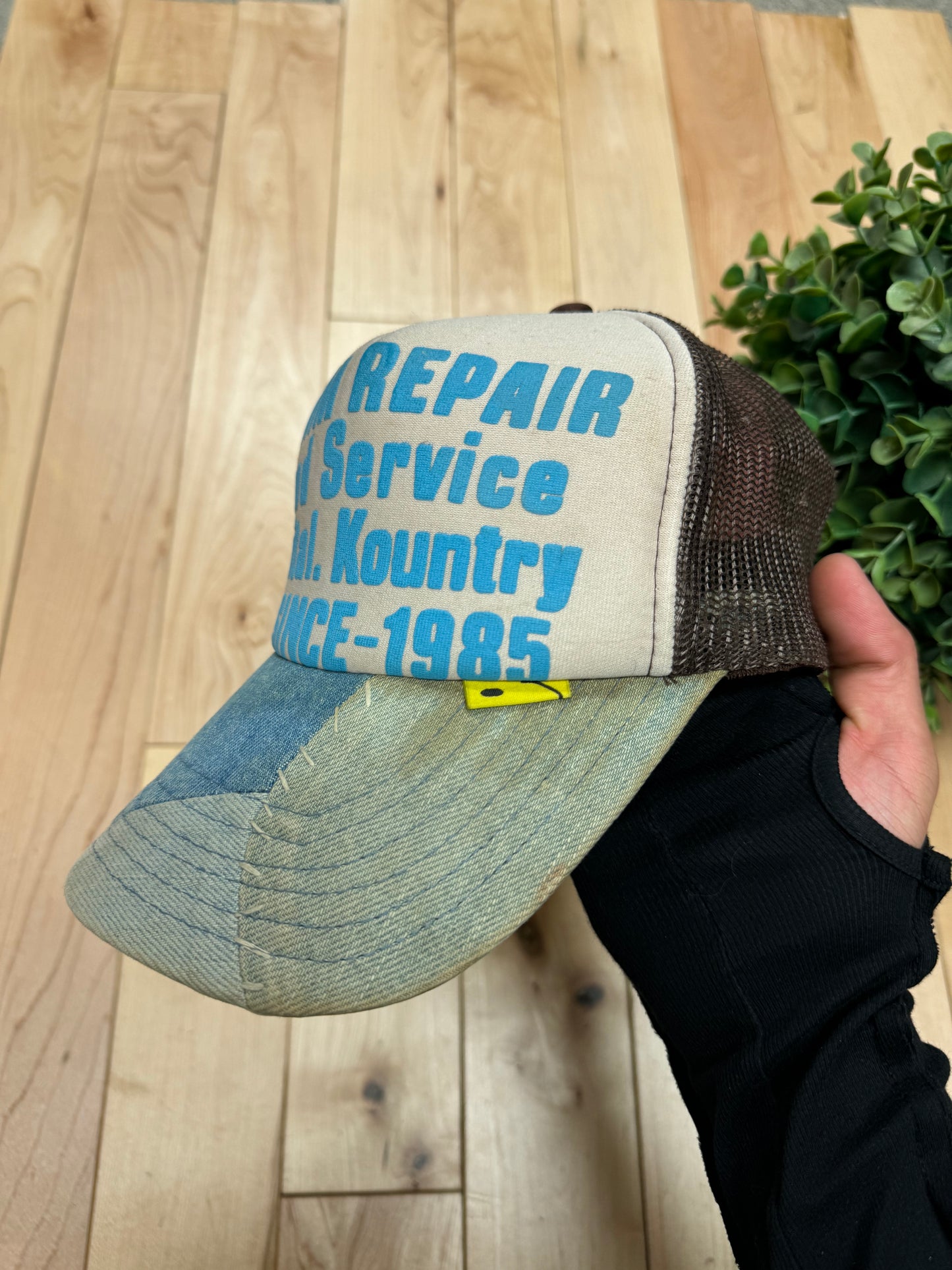 Kapital ‘Denim Repair’ Mesh Trucker Hat