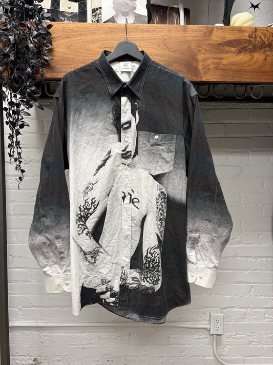 AW2018 Vetements ‘Marilyn Manson’ Unsafe Black Button Up Shirt