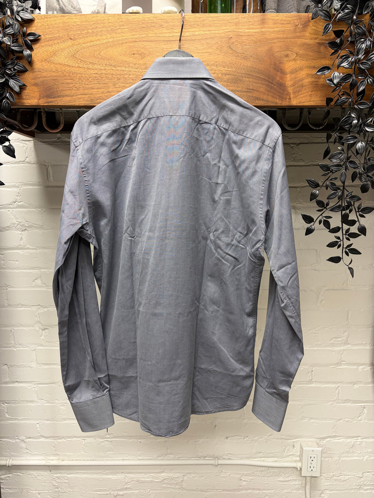Gucci Grey Slim Fit Button Up Shirt