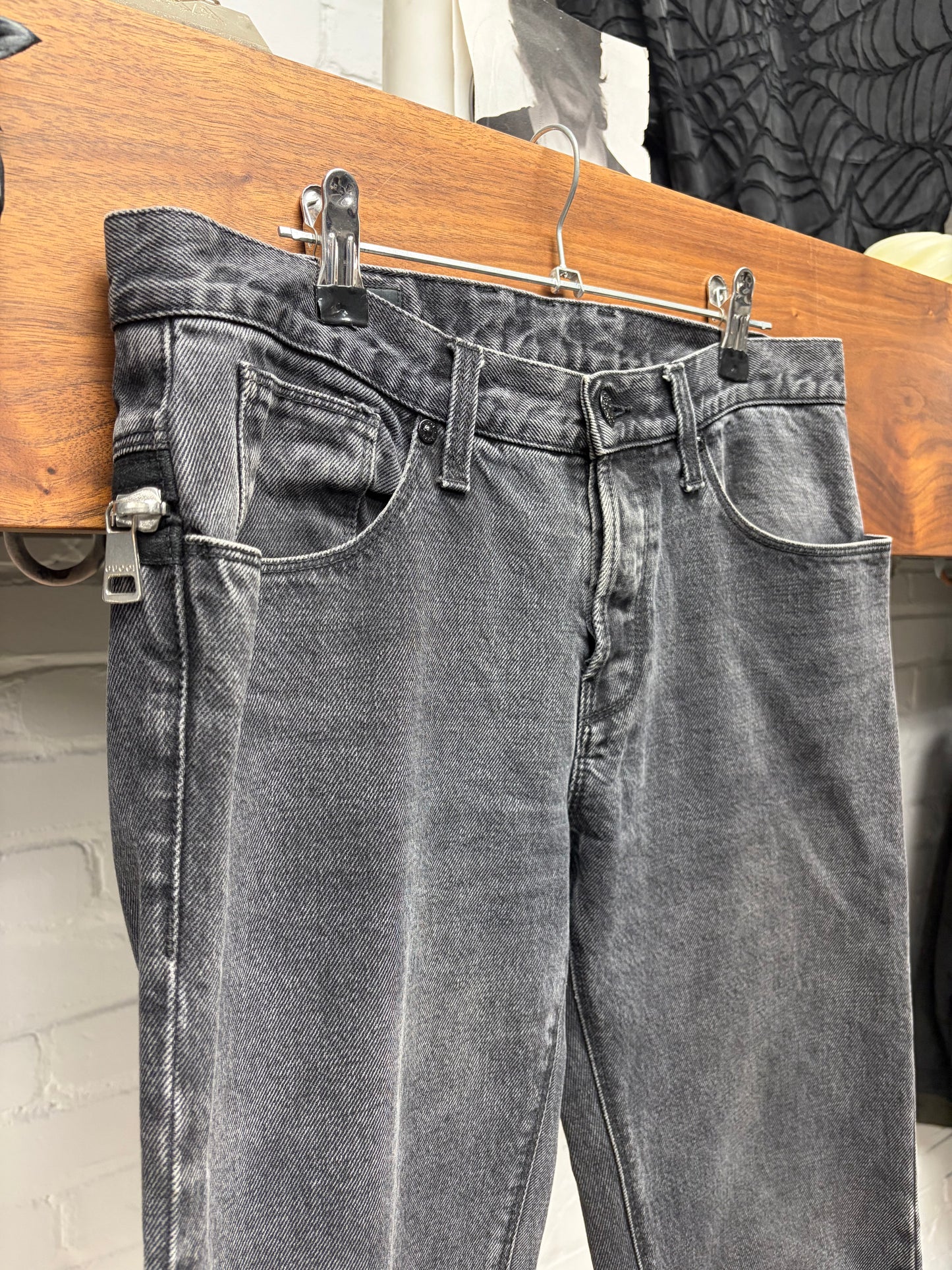 2009 Gucci Low Rise Washed Grey Skinny Jeans