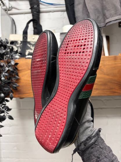 Gucci Leather/Suede ‘Web Design’ Striped Low Top Sneakers