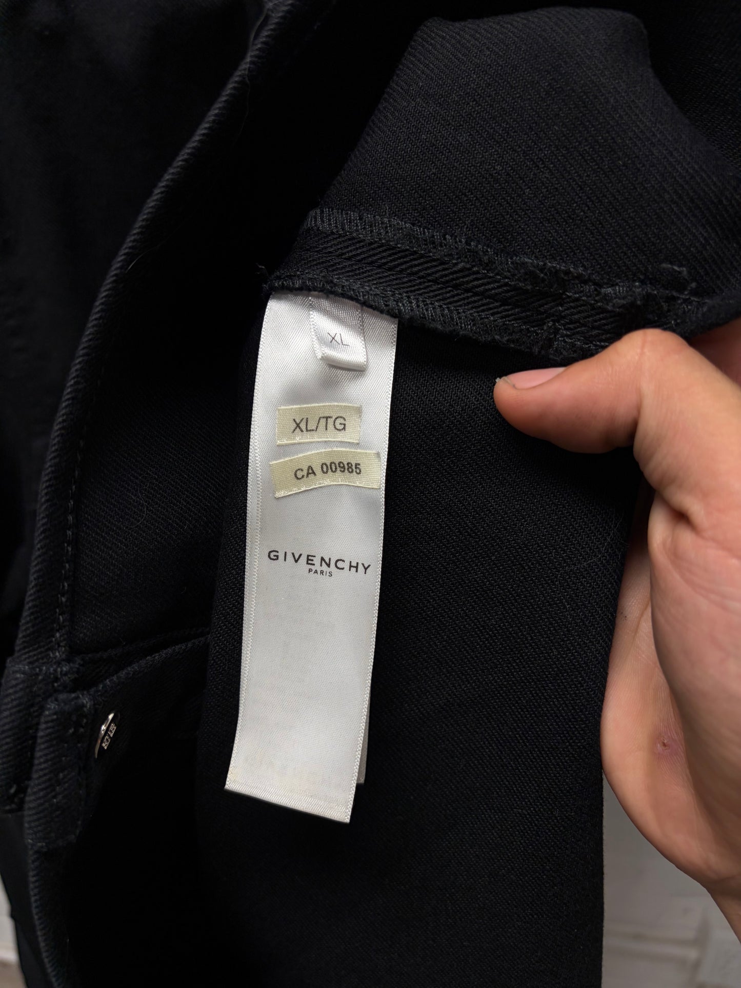 Givenchy ‘4G Logo’ Black/Silver Rivet Button Snap Denim Overshirt
