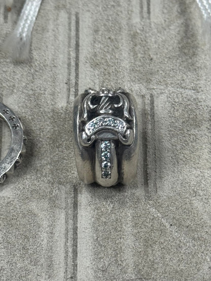 Chrome Hearts Factory Set ‘PAVE Diamond’ 925 Silver Dagger Ring