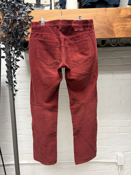 Number (N)ine ‘Wine Red’ Corduroy ‘Crying Heart’ Patch Denim