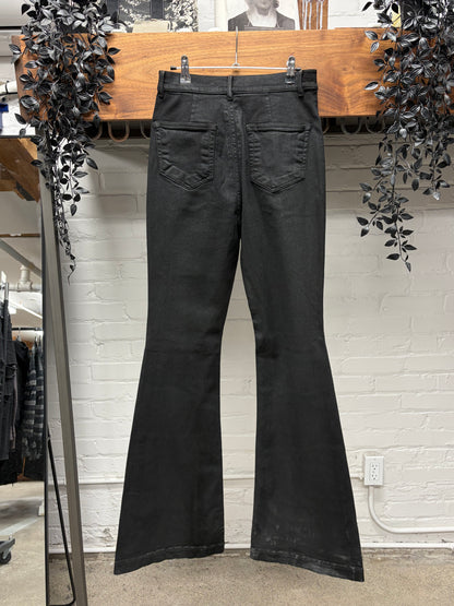 SS2024 Rick Owens ‘Lido’ Black ‘Bolans’ Flared Leg Denim