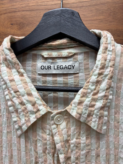 Our Legacy Gingham Plaid Brown/Mint Cotton ‘Box’ Button Up Shirt