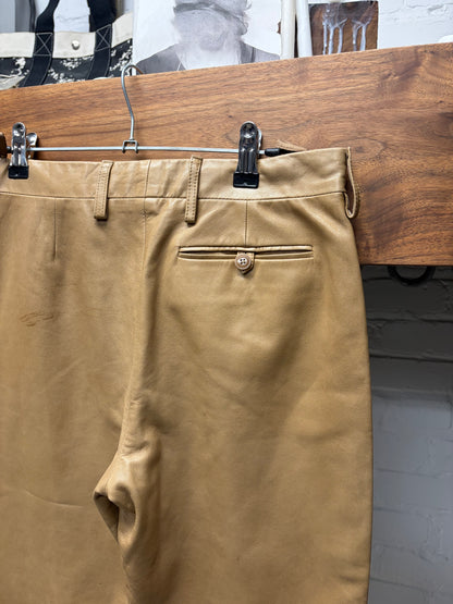 Vintage Helmut Lang ‘Caramel Brown’ Lambskin Leather Pants