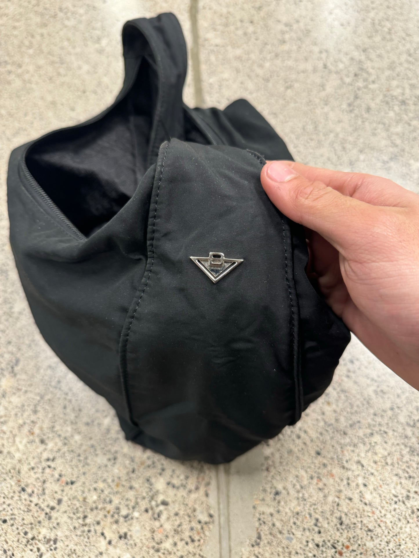 Bottega Veneta Black Canvas Hobo Bag