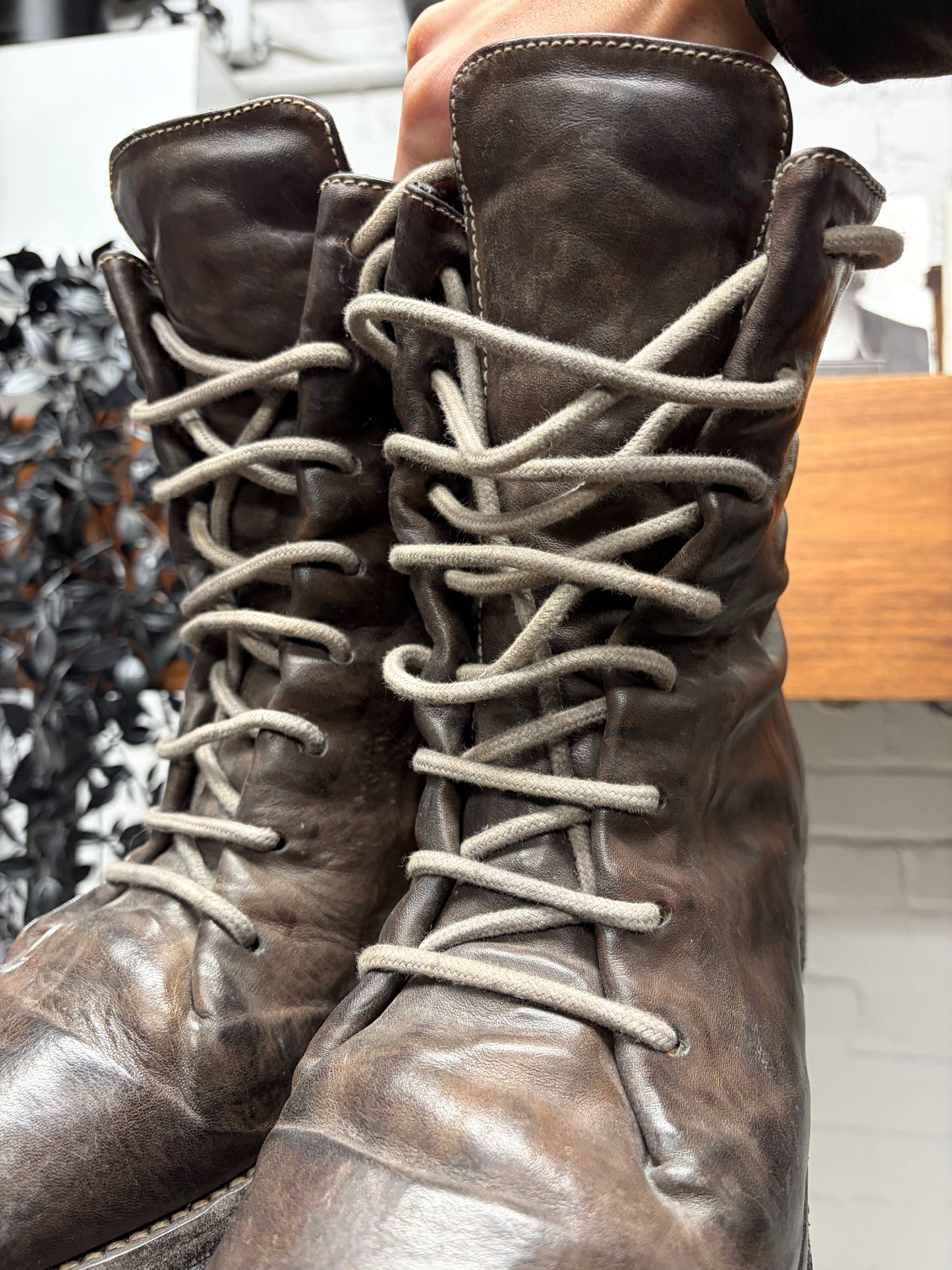 Carol Christian Poell ‘AM/2609 Paper Dart’ Horse Leather Object Dyed Combat Boots