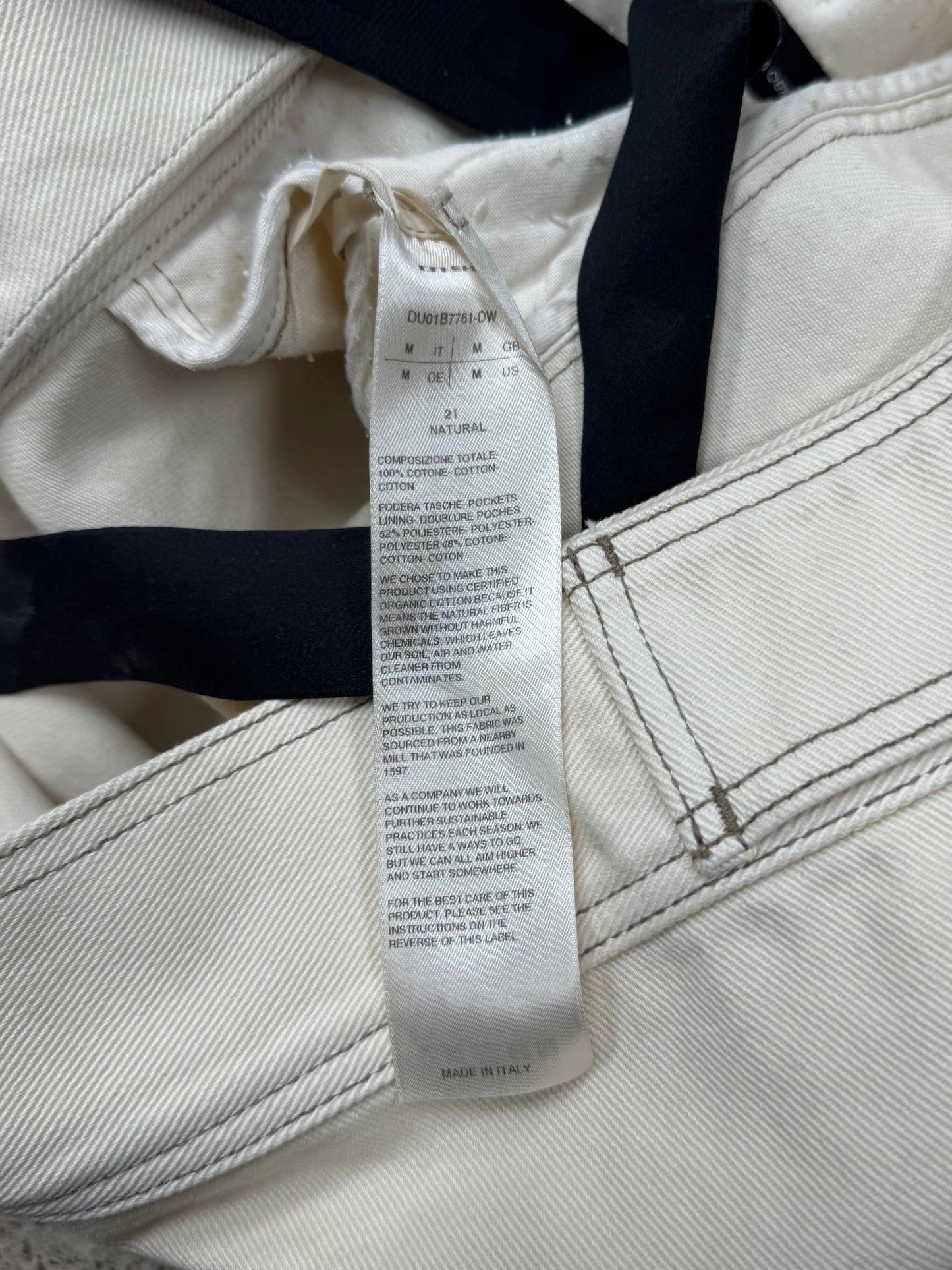 Rick Owens DRKSHDW ‘Natural’ White Denim ‘Jumbo Worker Jacket’