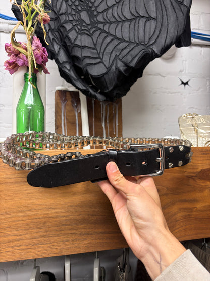 SS2010 Balmain by Christophe Decarnin’s ‘Bike Chain’ Black Leather Belt
