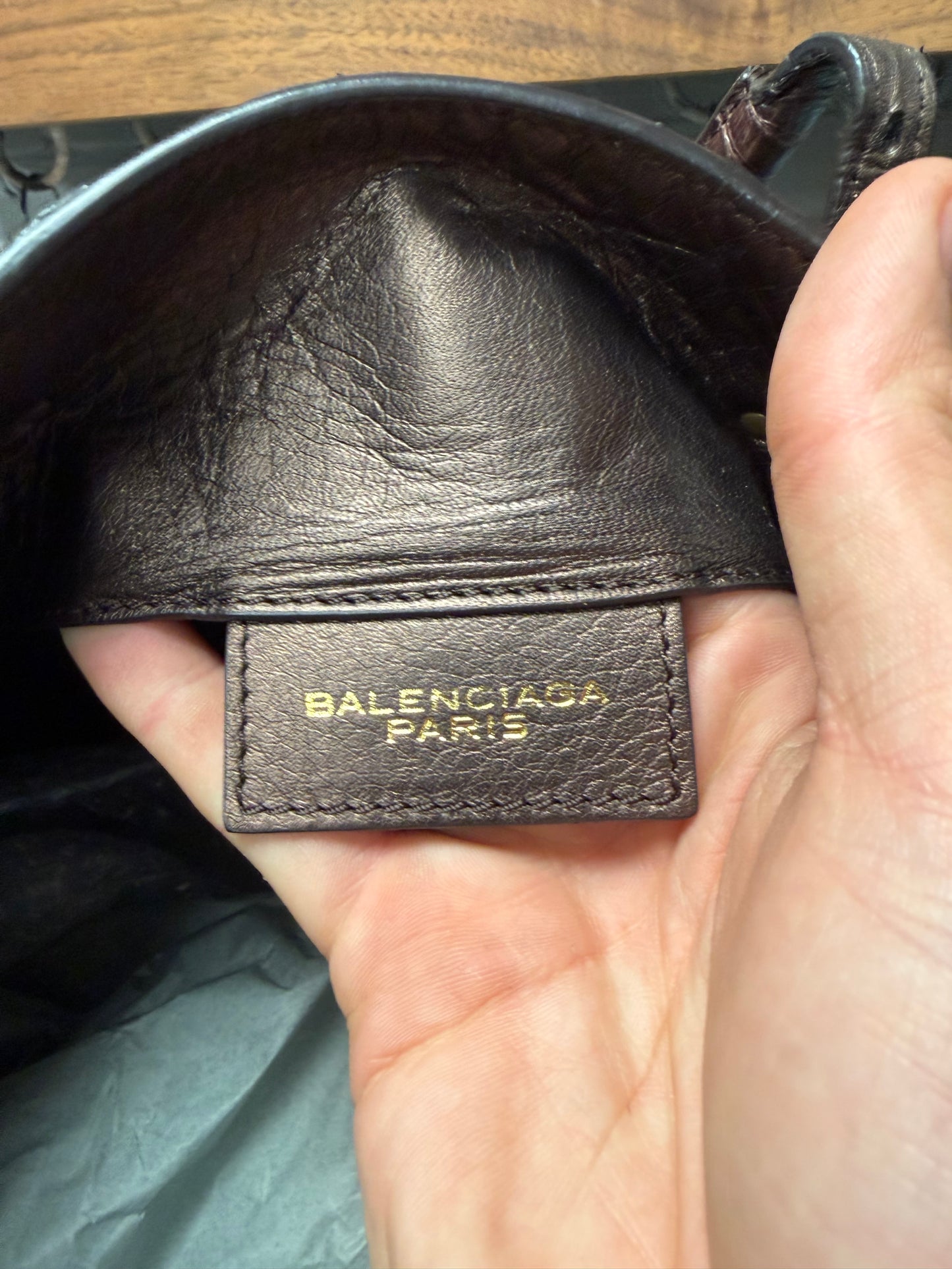 Balenciaga ‘Papier A4’ Oil Spill Genuine Python Leather Tote Bag