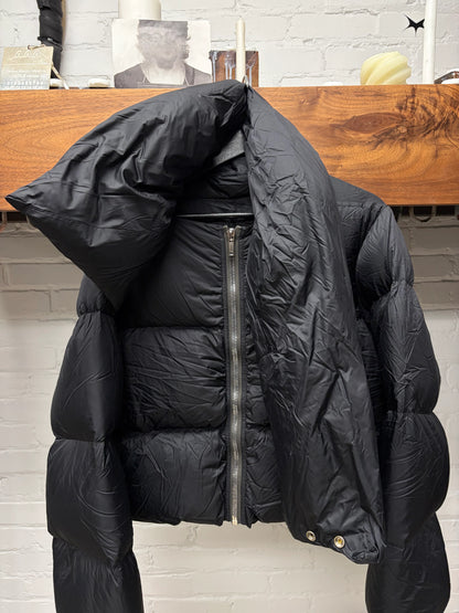 AW2021 Rick Owens ‘Gethsemane’ Funnel ‘Scarf Collar’ Cropped Down Filled Jacket