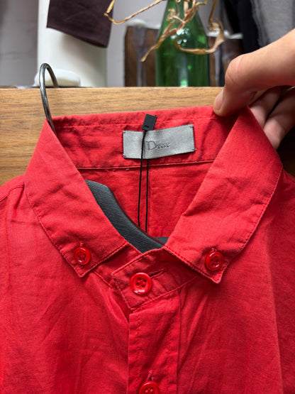 SS2006 Dior Homme by Hedi Slimane ‘The World was Perfect but His Hair Was a Mess’ Red Short Sleeve Shirt