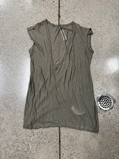 SS2021 Rick Owens ‘Plegethon’ Dust Brown Scoop Neck Shirt