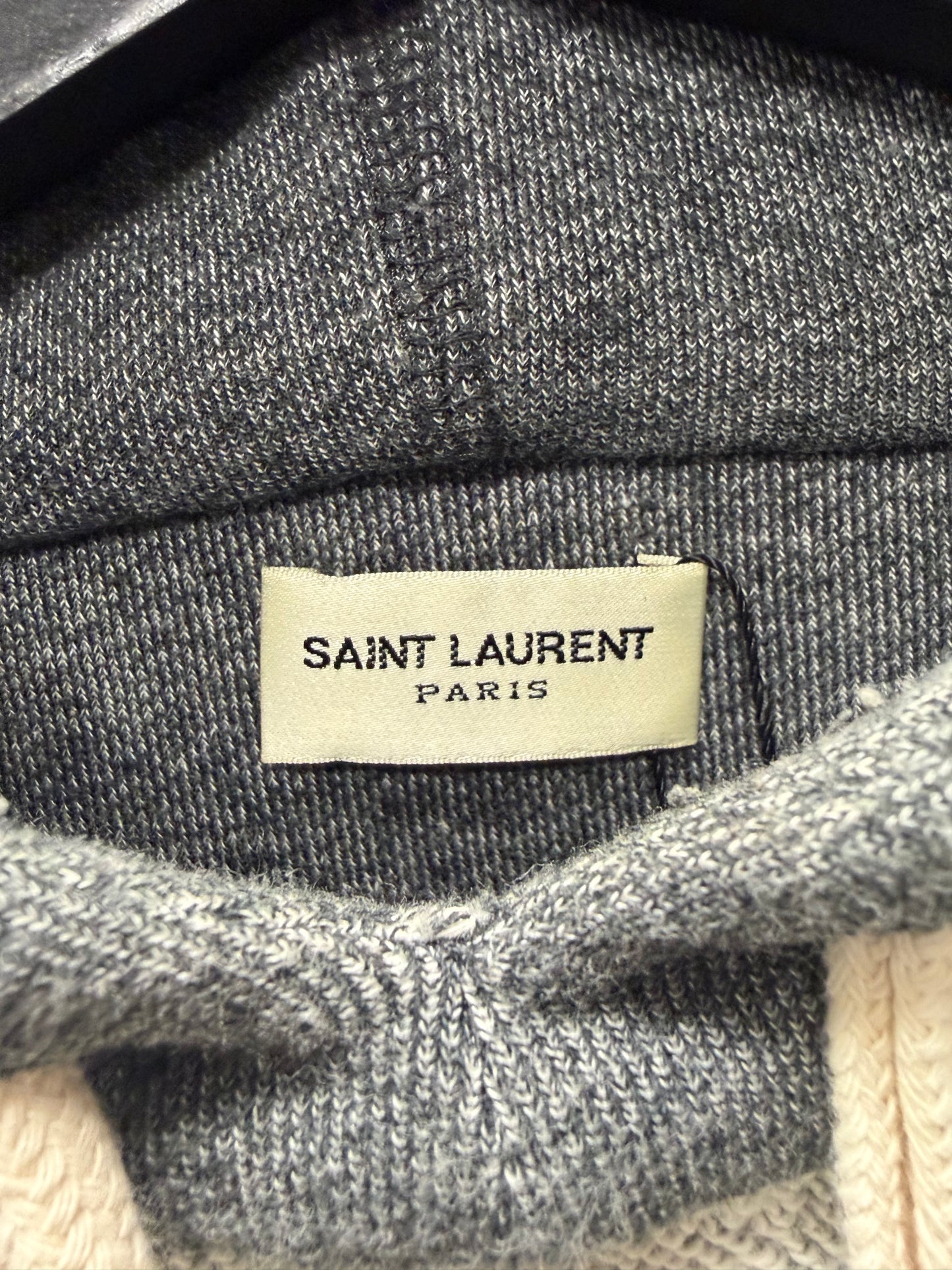 AW2017 Saint Laurent ‘YSL University’ Grey Pullover Hoodie