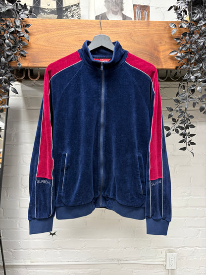 AW2018 Supreme Red/Navy Blue Velour Track Jacket