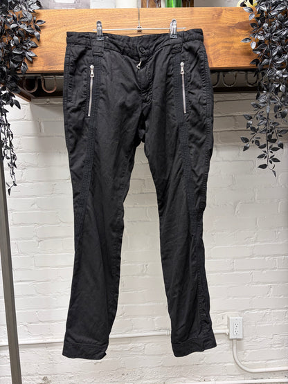 Dries Van Noten ‘Twisted Seam’ Side-Zip Cotton/Linen Blend Pants