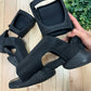 Rick Owens Black Cargo Sandal High Top Sneakers