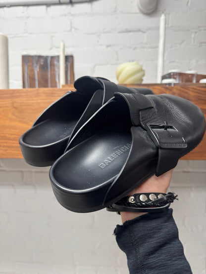 Balenciaga ‘Sunday Mules’ Leather Toe Shape Sandals